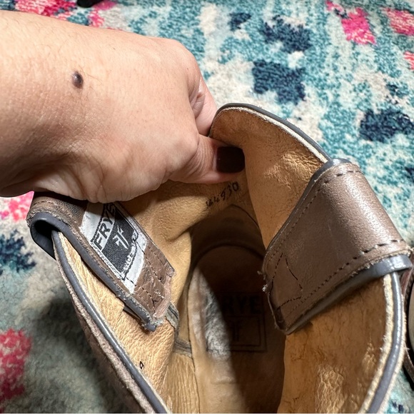 Frye Billy Short Leather Western Boots in Tan - Picture 7 of 8